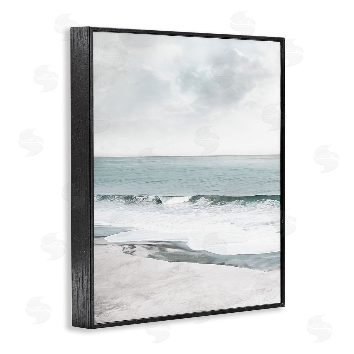 Curling Ocean Waves Black Frame Print Wall Art, Home Decor by Mike Calascibetta