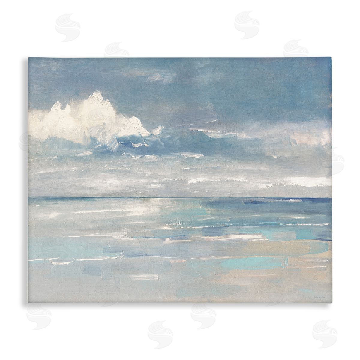 Beach Clouds Reflection Canvas Wall Art, Home Decor by Sally Swatland