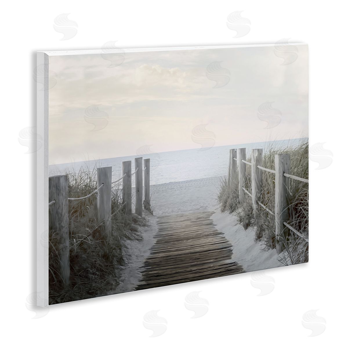 Boardwalk Steps to Beach Wood Plaque Wall Art, Home Decor by Mike Calascibetta