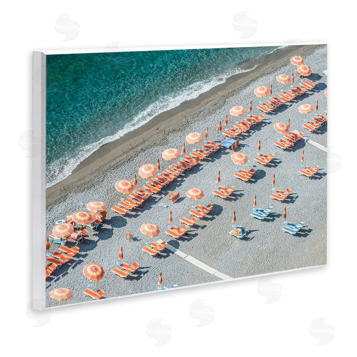 High Tide Beach Umbrellas Wood Plaque Wall Art, Home Decor by Danita Delimont