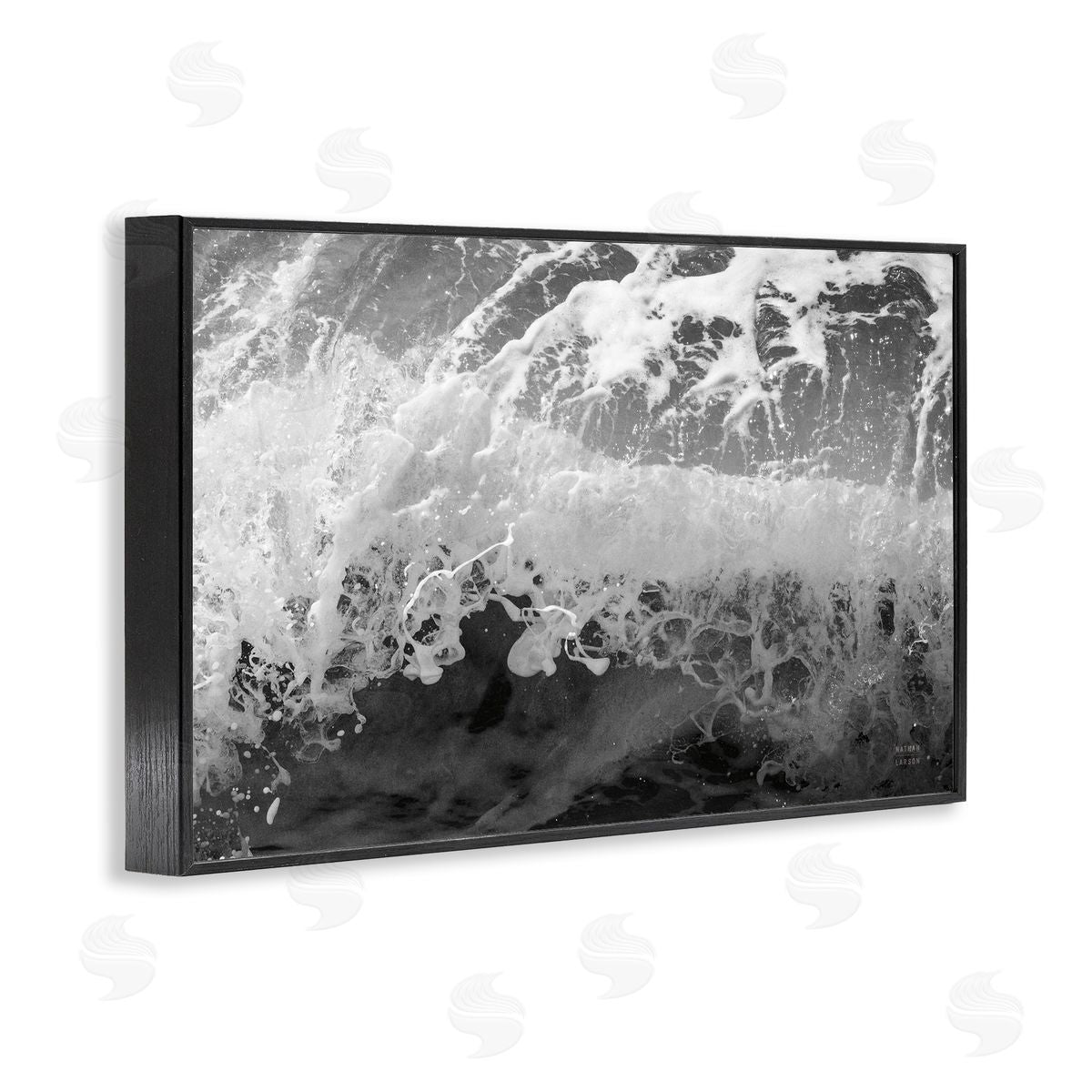 Pacific Ocean Splash Black Frame Print Wall Art, Home Decor by Nathan Larson