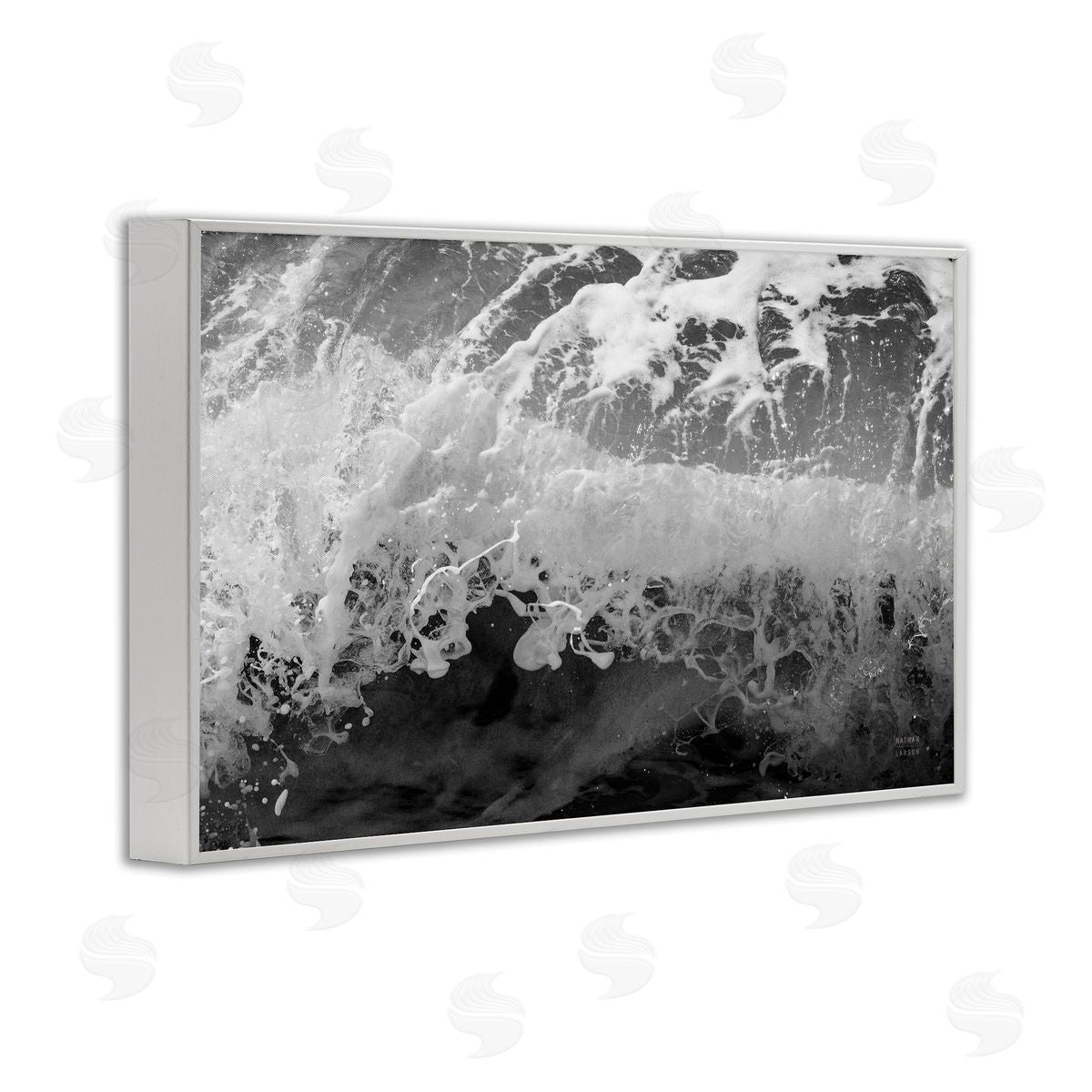 Pacific Ocean Splash White Frame Print Wall Art, Home Decor by Nathan Larson
