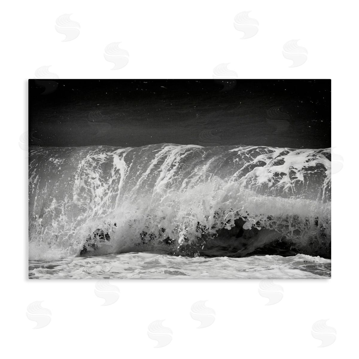 Rolling Waves Night Sky Canvas Wall Art, Home Decor by Nathan Larson
