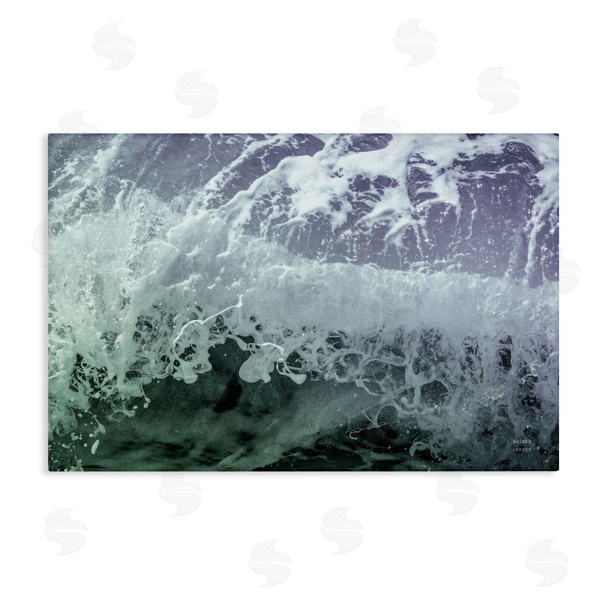 Splashing Blue Waves Canvas Wall Art, Home Decor by Nathan Larson