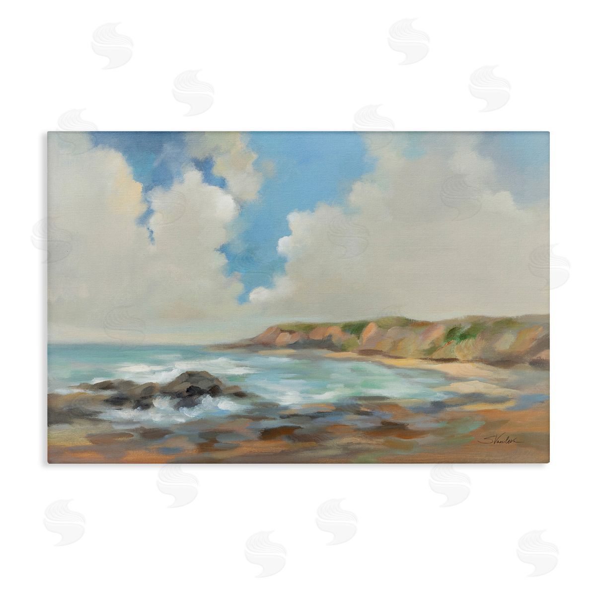 California Coast Cliffs Canvas Wall Art, Home Decor by Silvia Vassileva