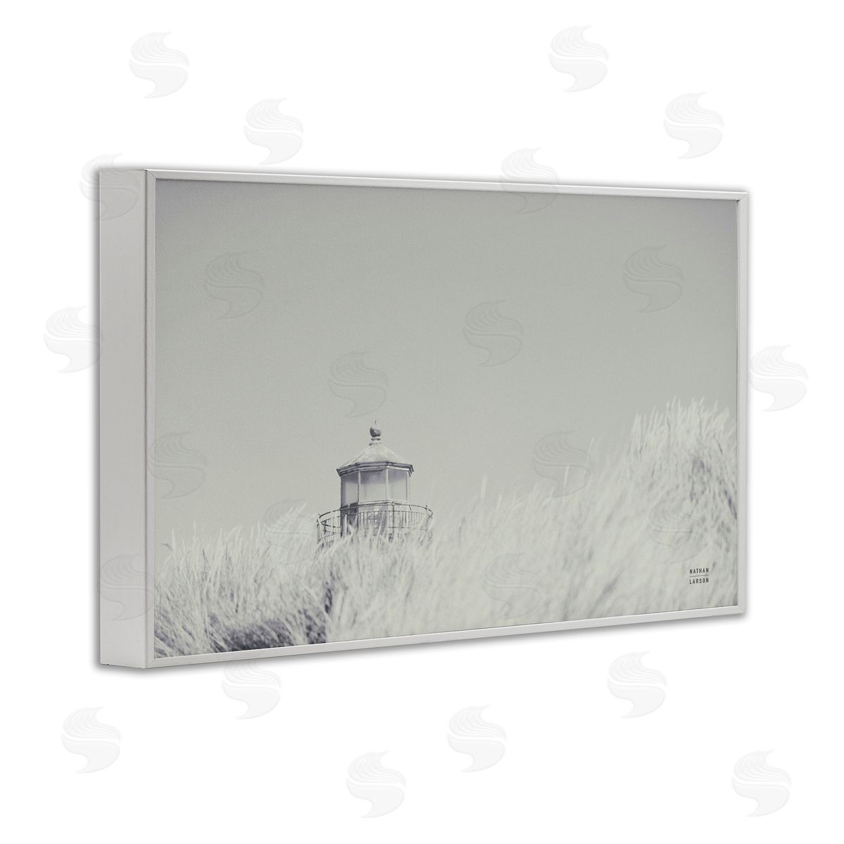 Grey Lighthouse View White Frame Print Wall Art, Home Decor by Nathan Larson