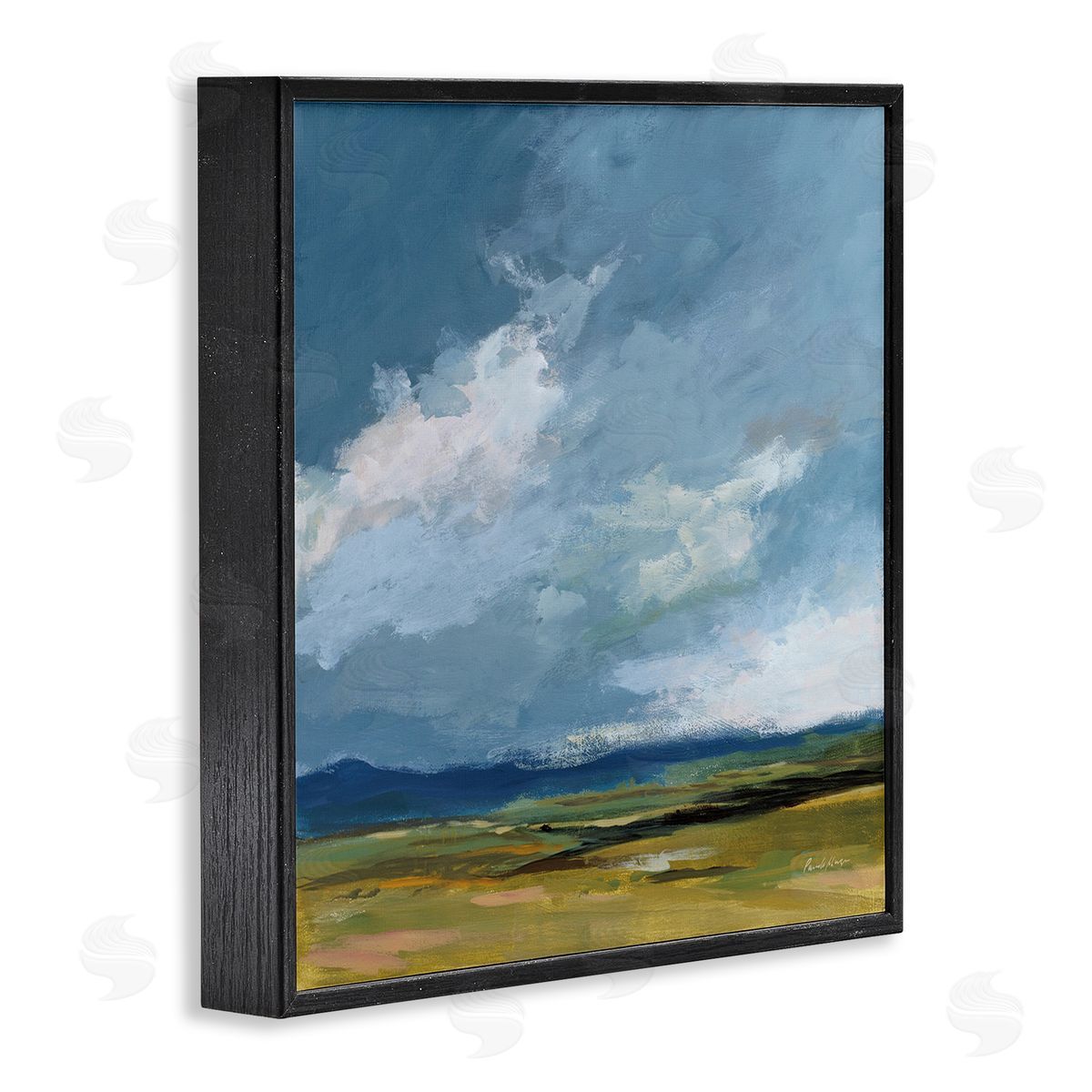 August Storm Landscape Black Frame Print Wall Art, Home Decor by Pamela Munger