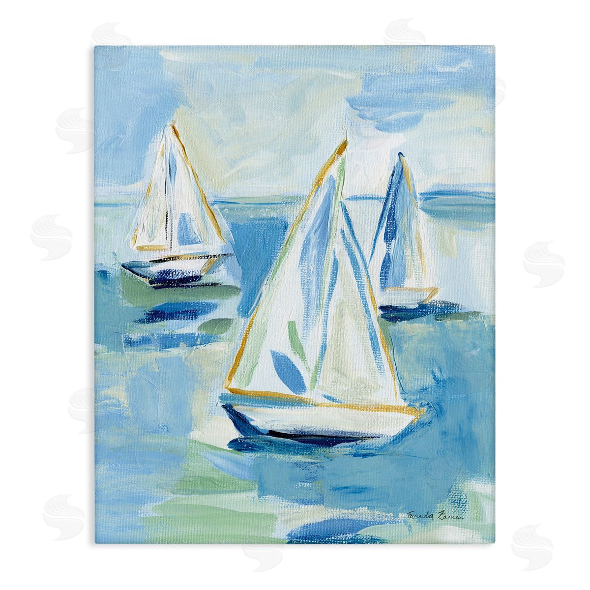 Setting Sail Fleet Canvas Wall Art, Home Decor by Julia Purinton