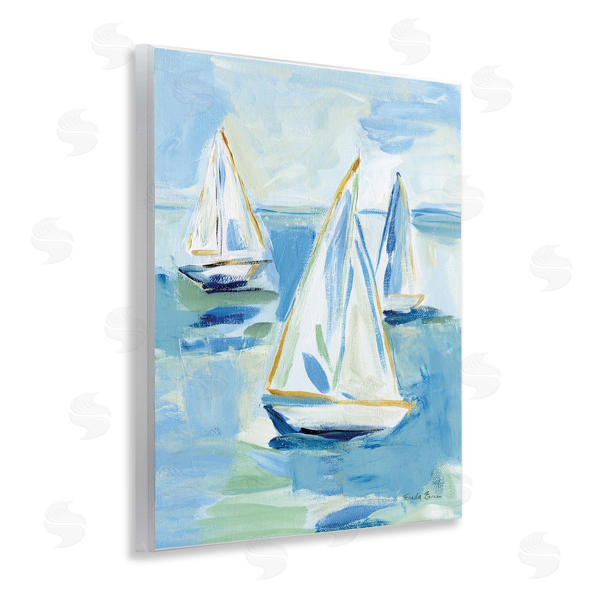 Setting Sail Fleet Wood Plaque Wall Art, Home Decor by Julia Purinton