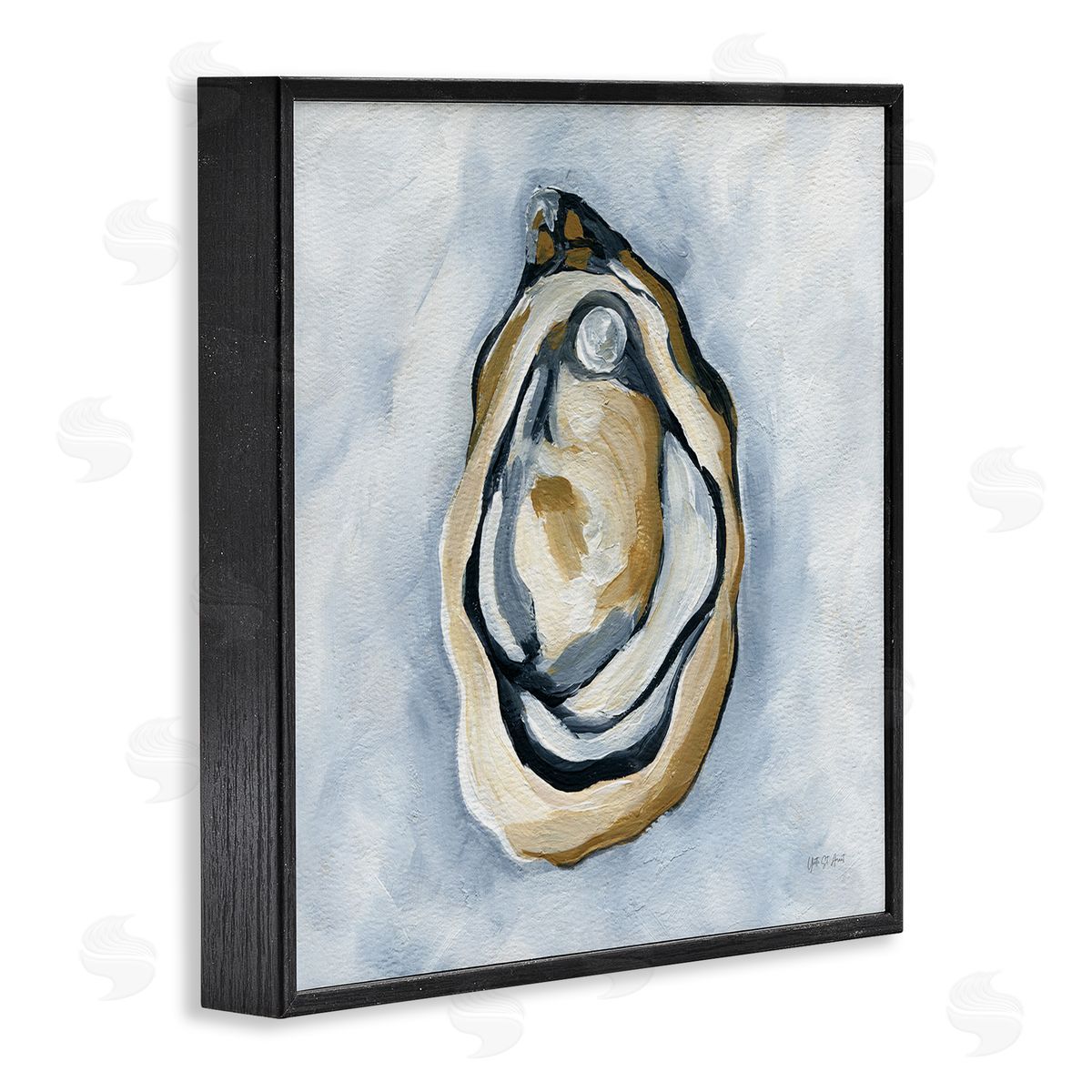 Oyster with Pearl Black Frame Print Wall Art, Home Decor by Yvette St. Amant