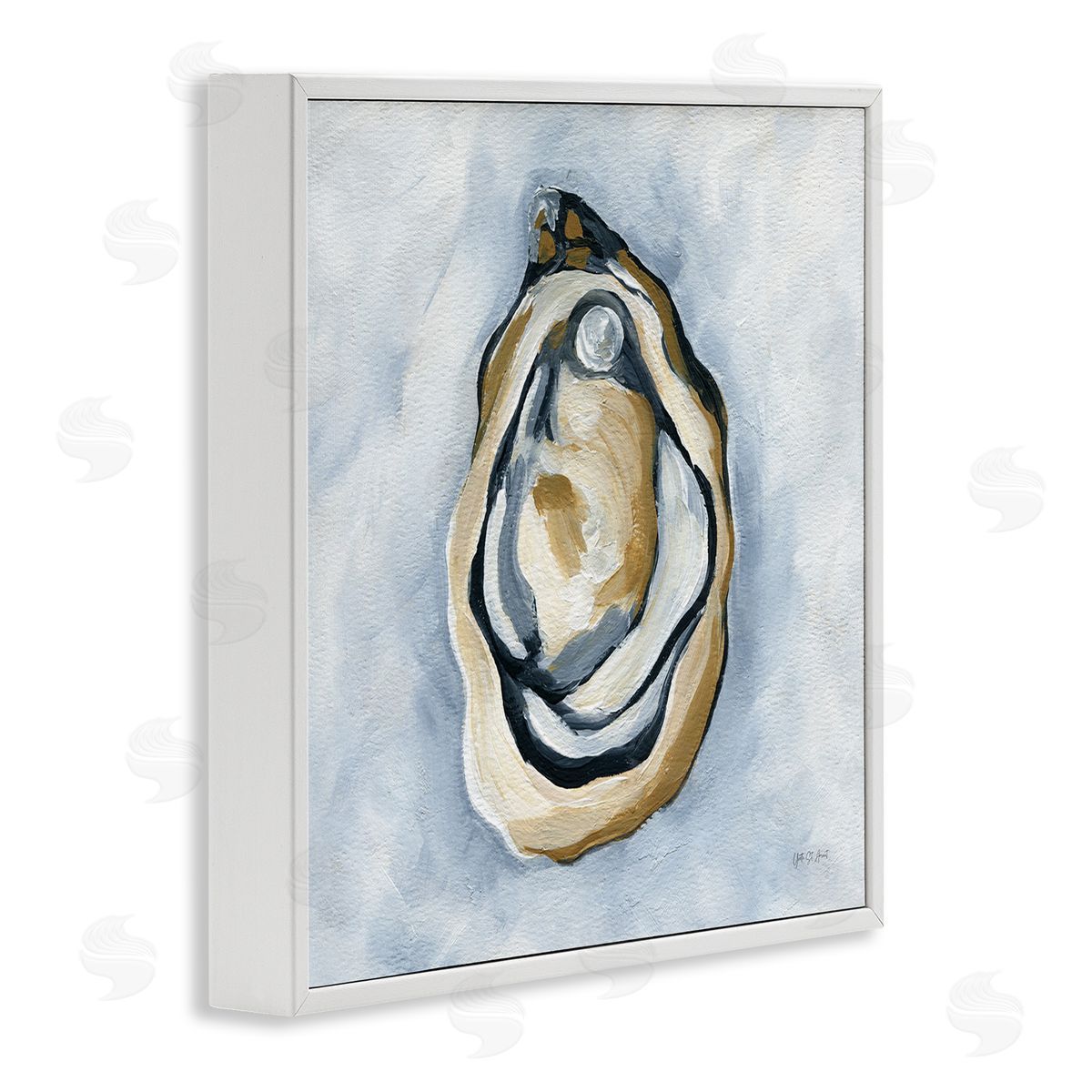 Oyster with Pearl White Frame Print Wall Art, Home Decor by Yvette St. Amant