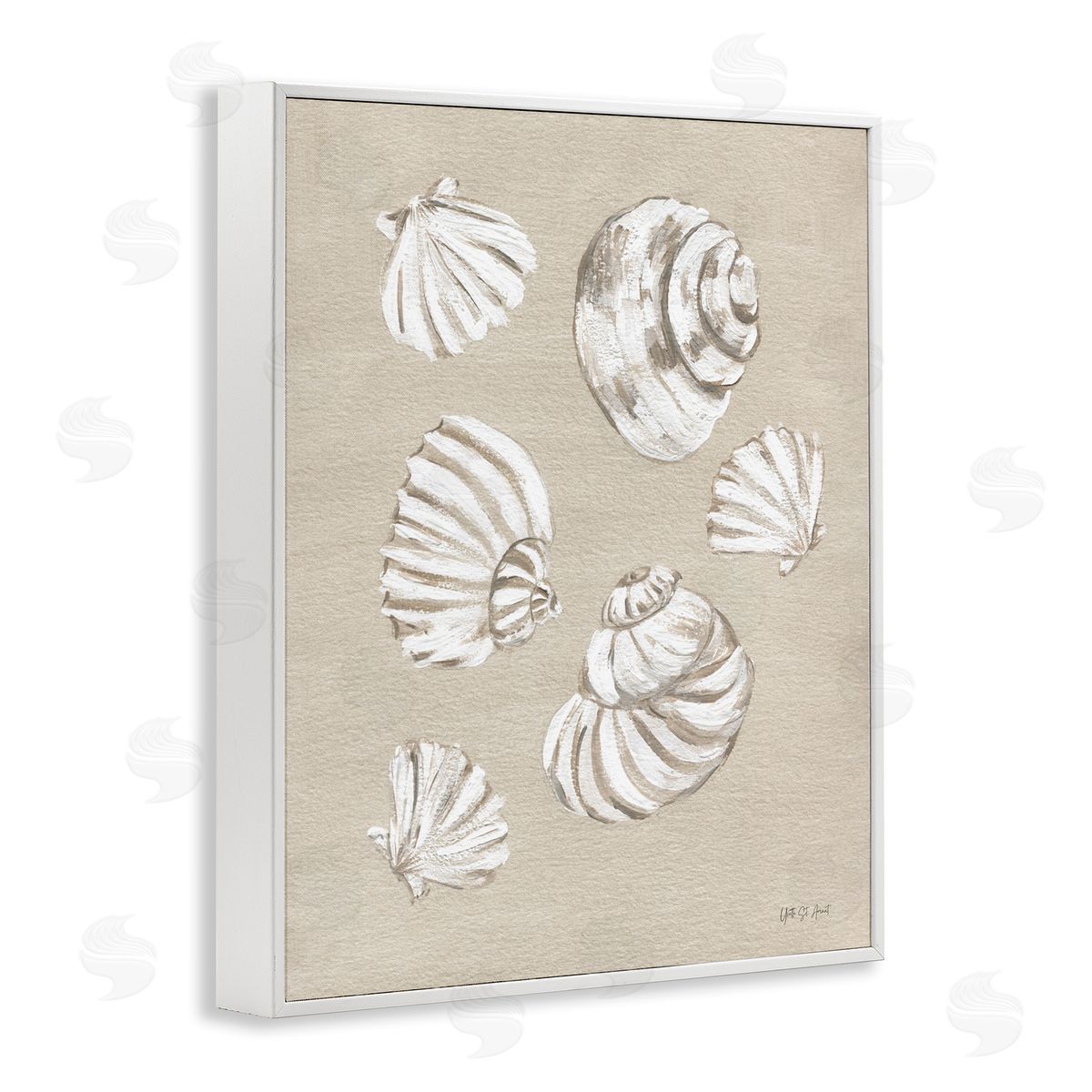 Beach Shell Treasures White Frame Print Wall Art, Home Decor by Yvette St. Amant
