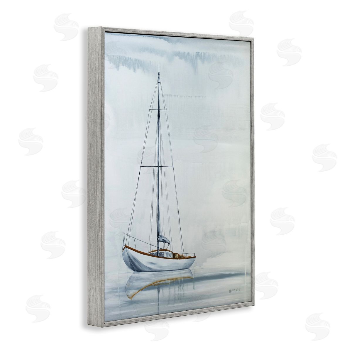 Sail The Horizon Grey Frame Print Wall Art, Home Decor by Yvette St. Amant