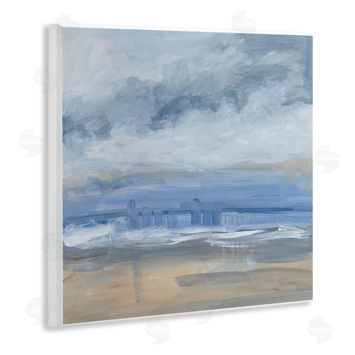 Abstract Beach Scenery Wood Plaque Wall Art, Home Decor by Pamela Munger