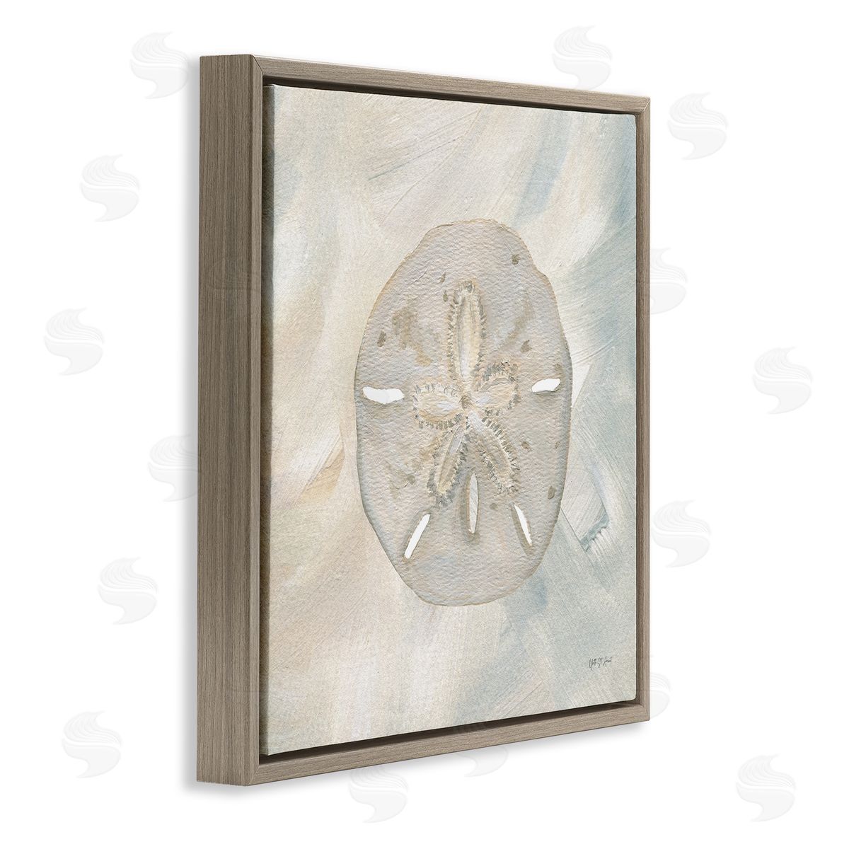 Soft Sand Dollar Brown Floating Frame Canvas Wall Art, Home Decor by Yvette St. Amant