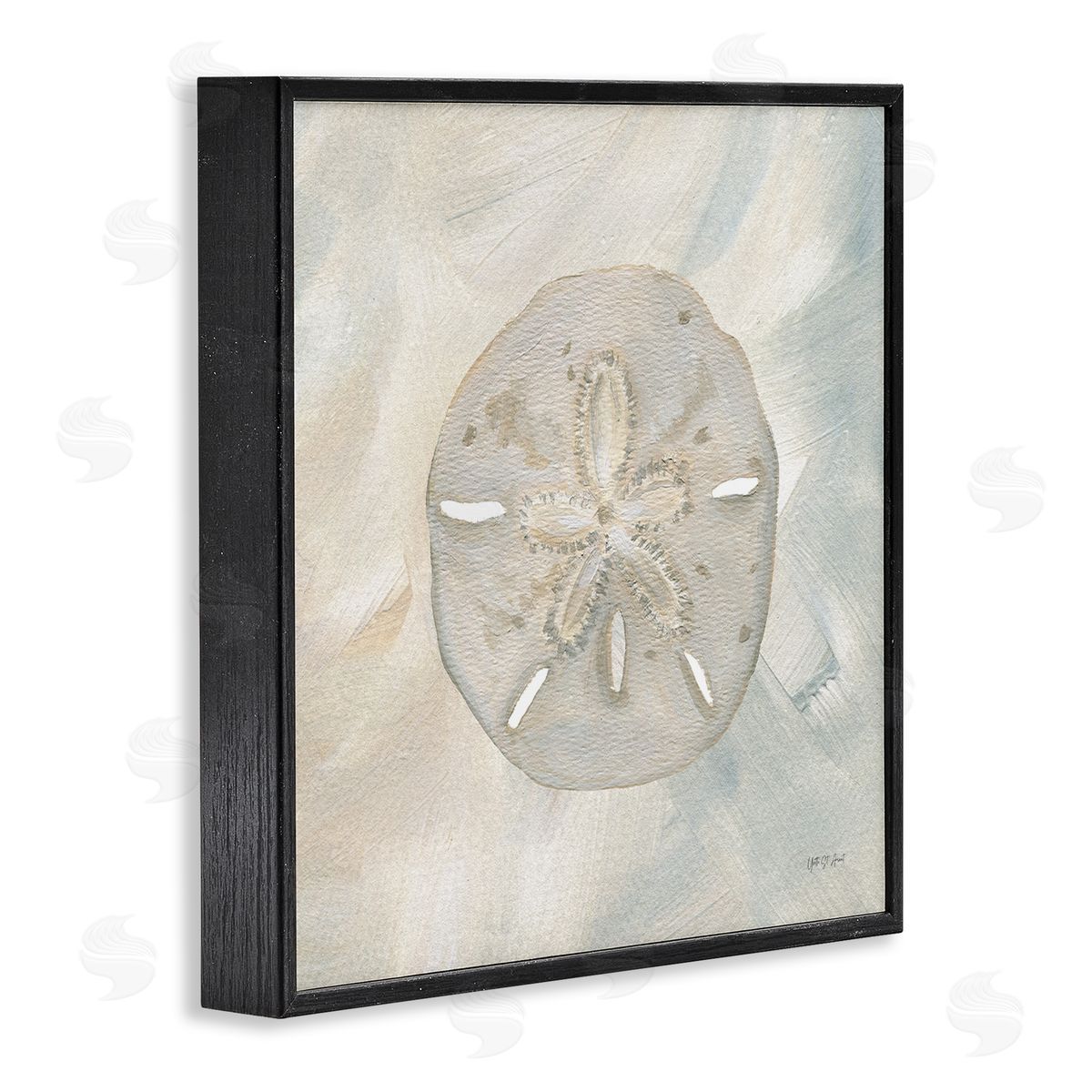 Soft Sand Dollar Black Frame Print Wall Art, Home Decor by Yvette St. Amant