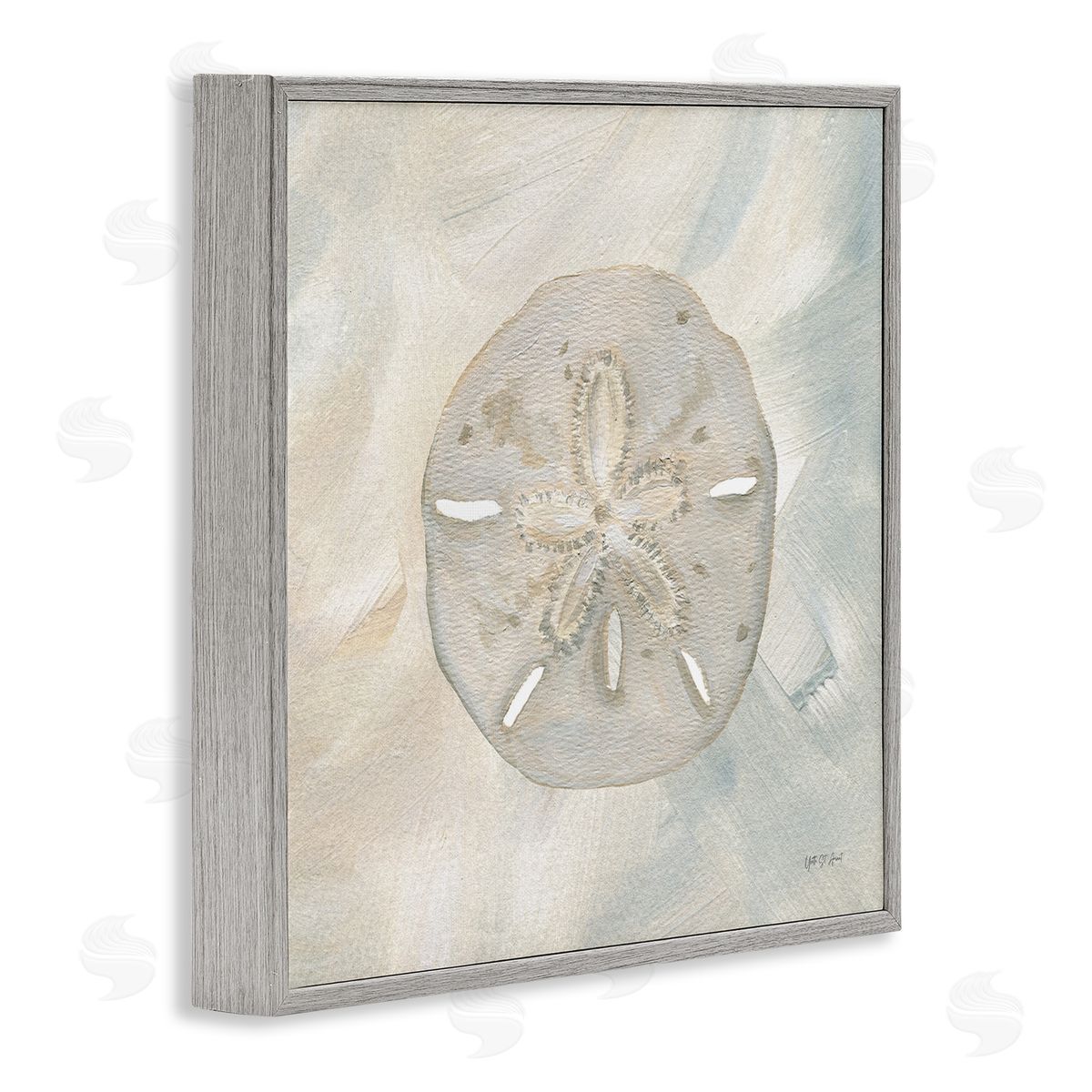 Soft Sand Dollar Grey Frame Print Wall Art, Home Decor by Yvette St. Amant