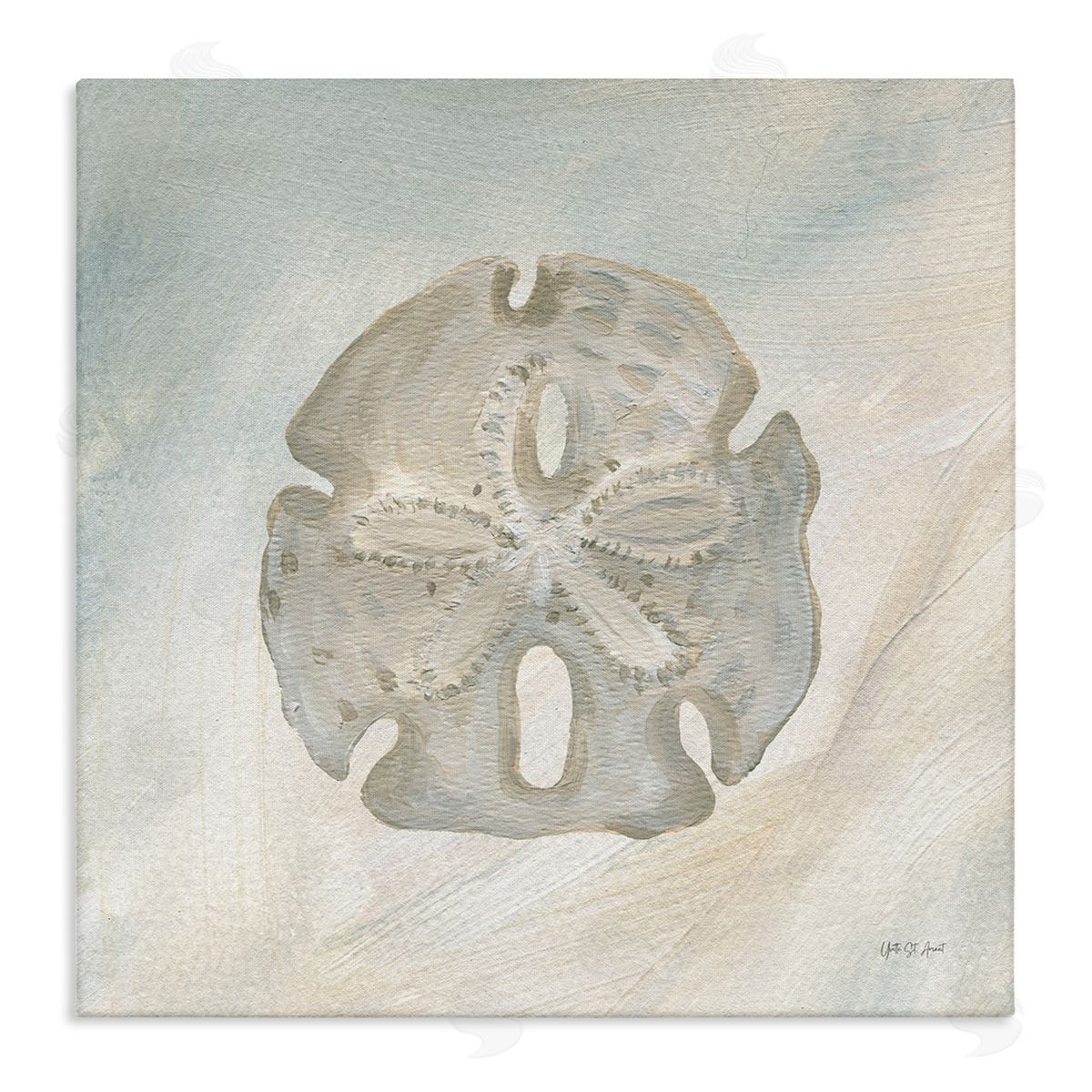 Sand Dollar over Beige Canvas Wall Art, Home Decor by Yvette St. Amant