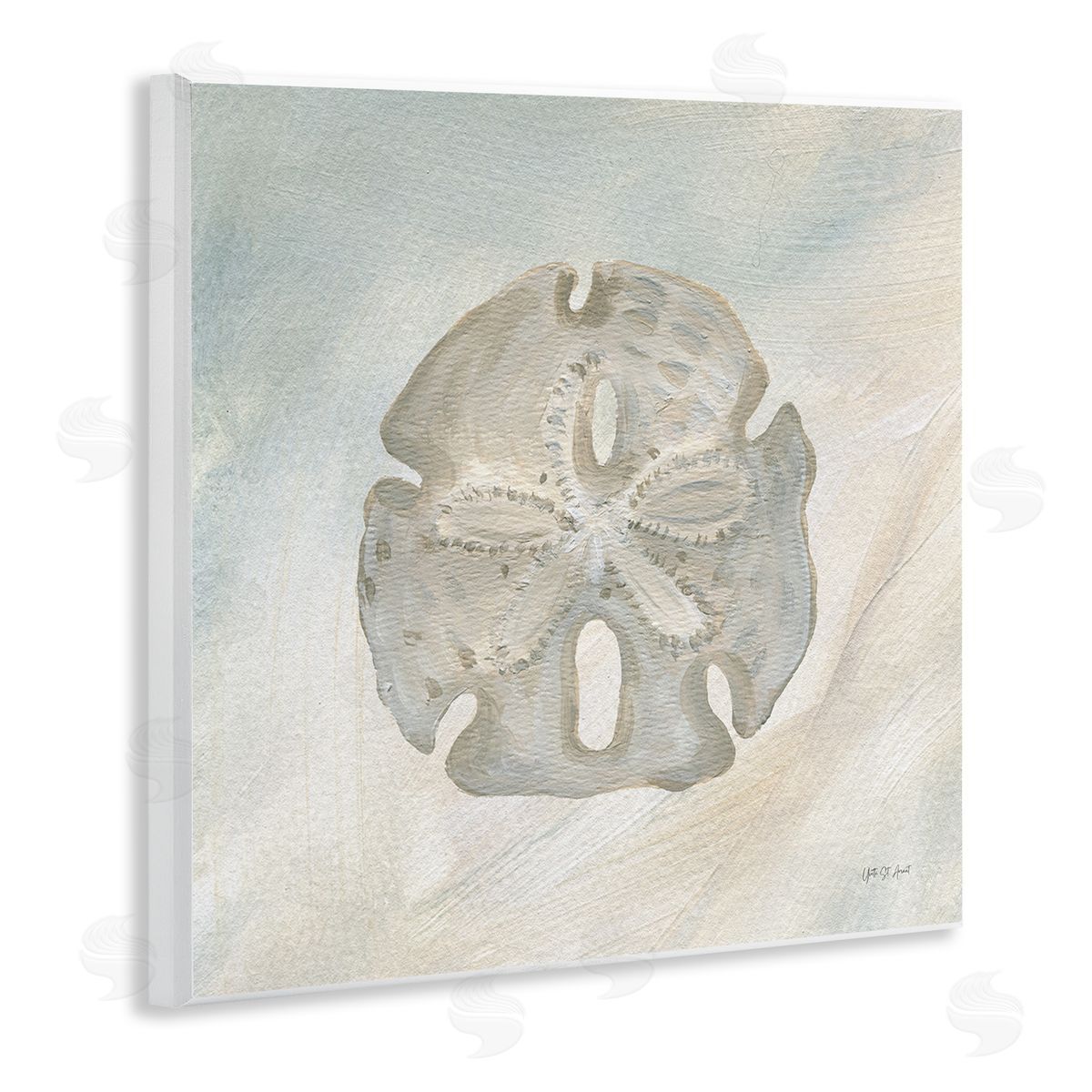 Sand Dollar over Beige Wood Plaque Wall Art, Home Decor by Yvette St. Amant