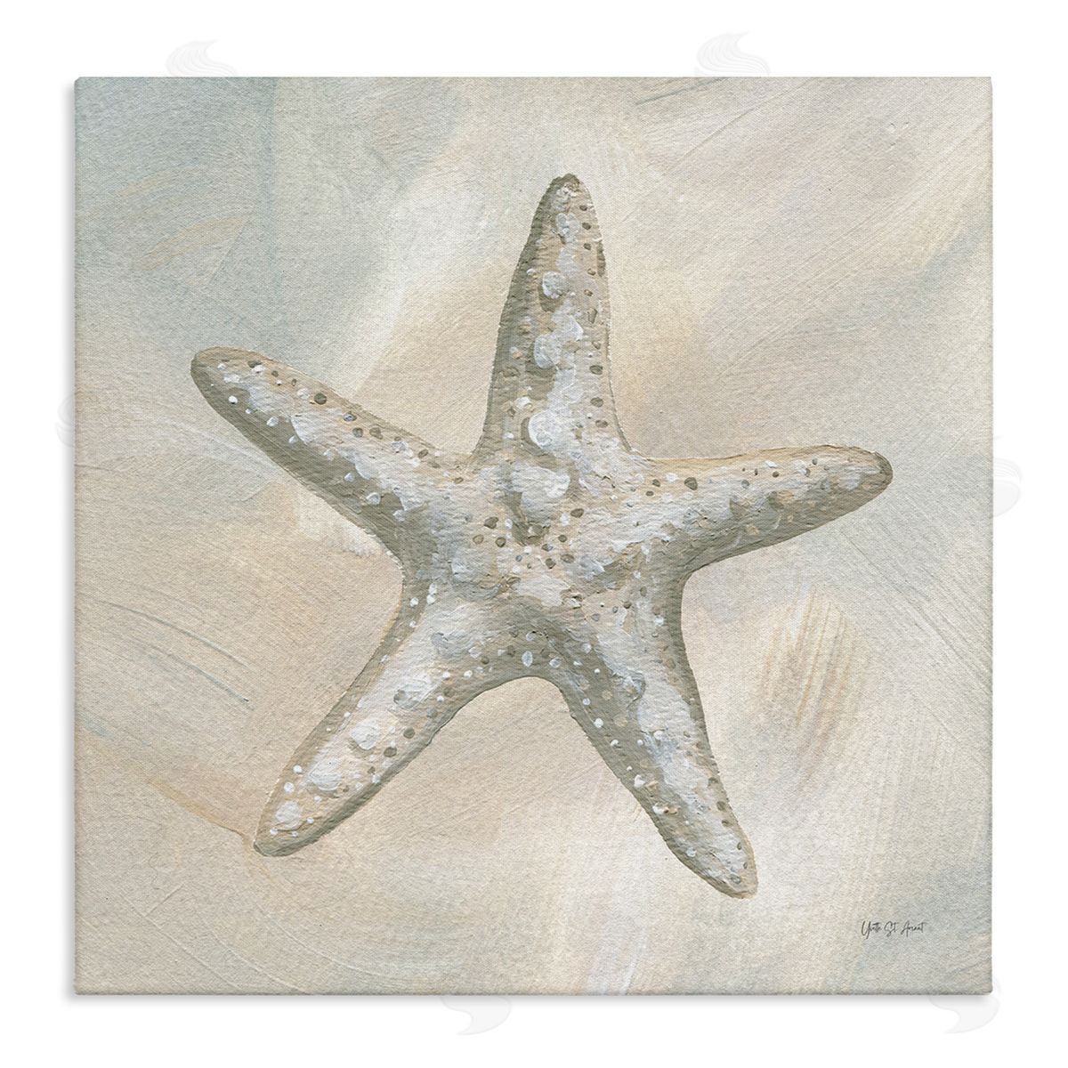 Simple Beige Starfish Canvas Wall Art, Home Decor by Yvette St. Amant