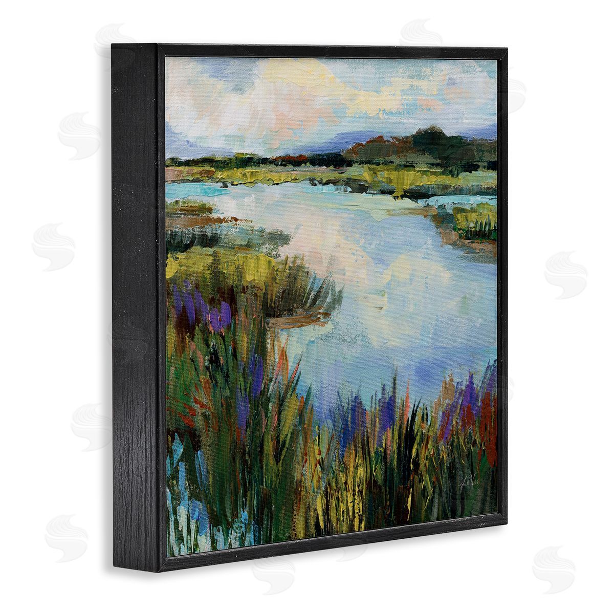 Rural Stream Nature Black Frame Print Wall Art, Home Decor by Jeanette Vertentes