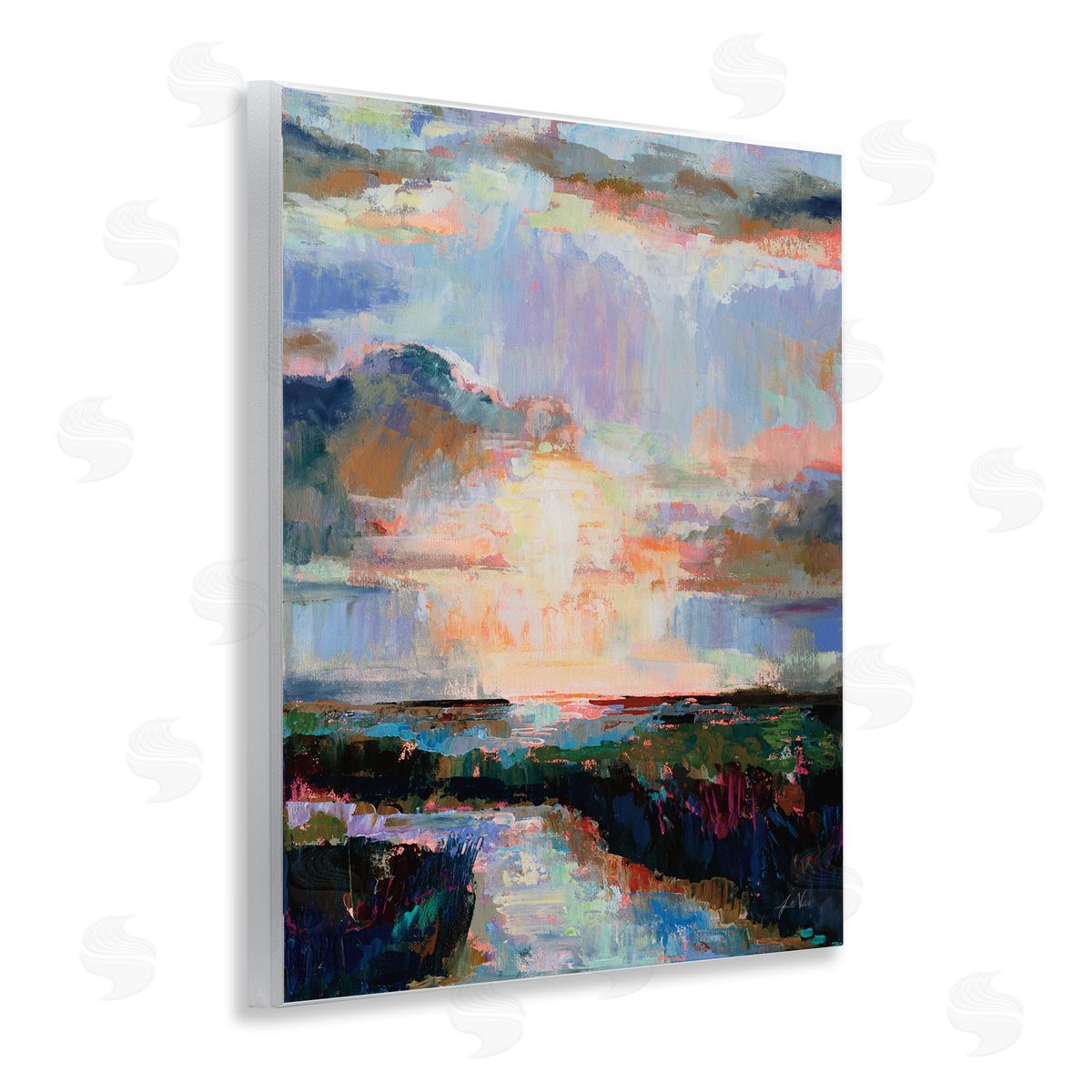Sunlit Tide Abstract Wood Plaque Wall Art, Home Decor by Jeanette Vertentes