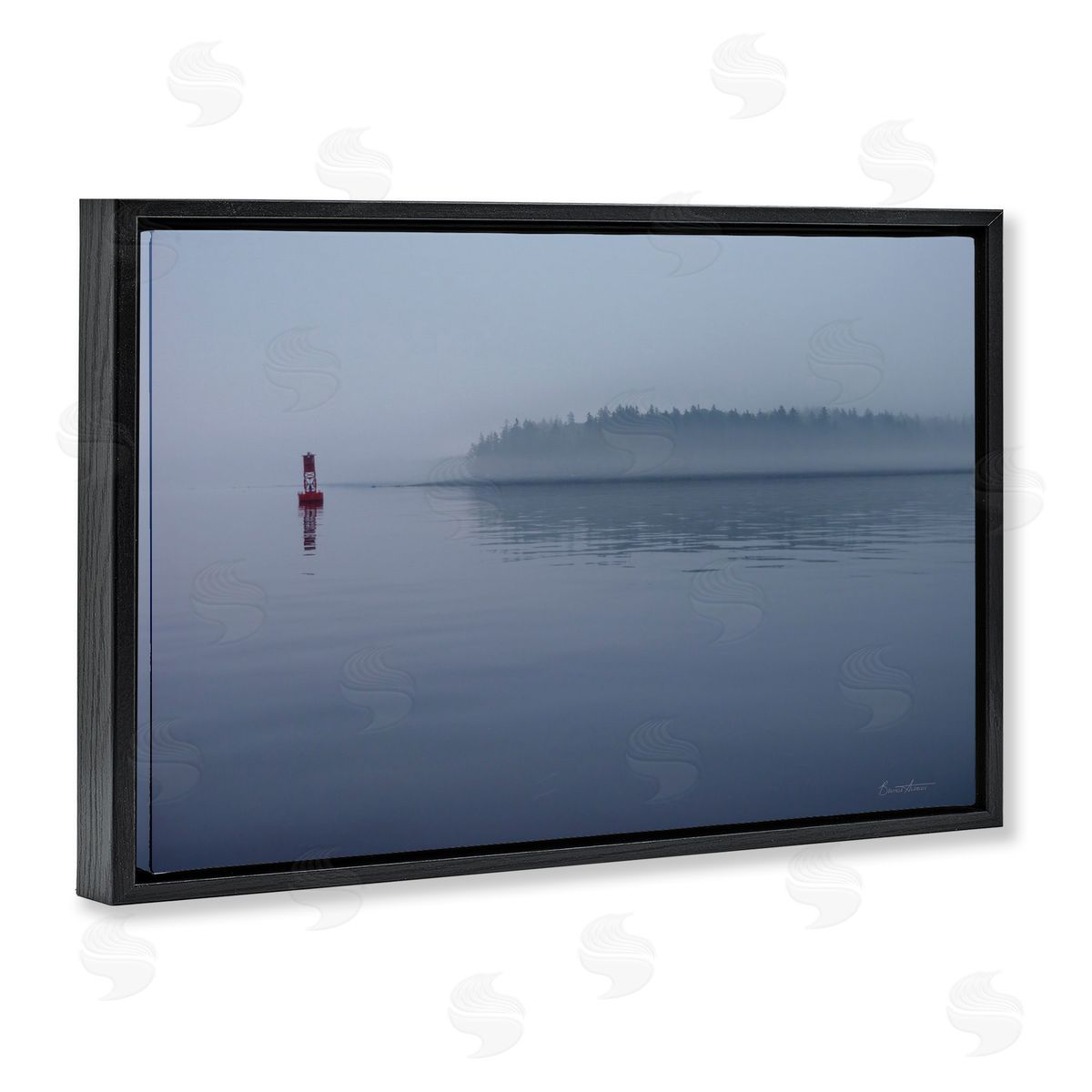 Penobscot Bay Landscape Black Floating Frame Canvas Wall Art, Home Decor by Belinda Aldrich