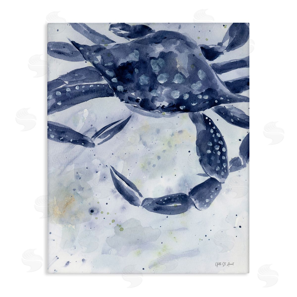 Swimming Blue Crab Canvas Wall Art, Home Decor by Yvette St. Amant