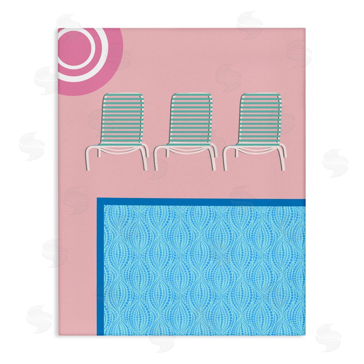 Summer Poolside View Canvas Wall Art, Home Decor by Regina Moore