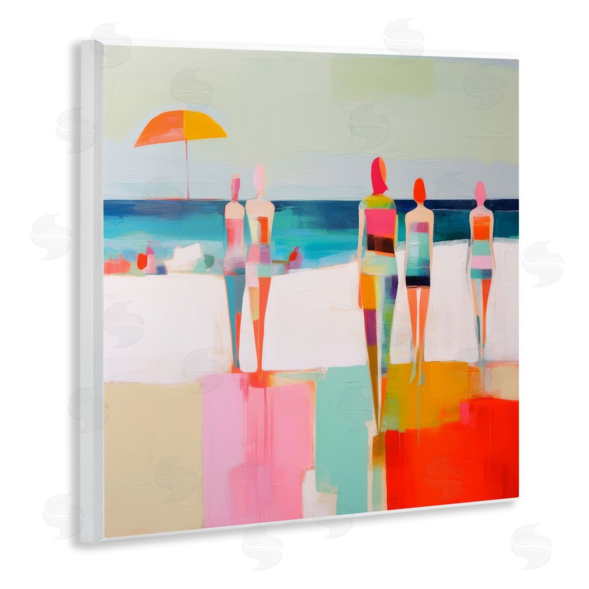 Strolling on Beach Wood Plaque Wall Art, Home Decor by Irena Orlov
