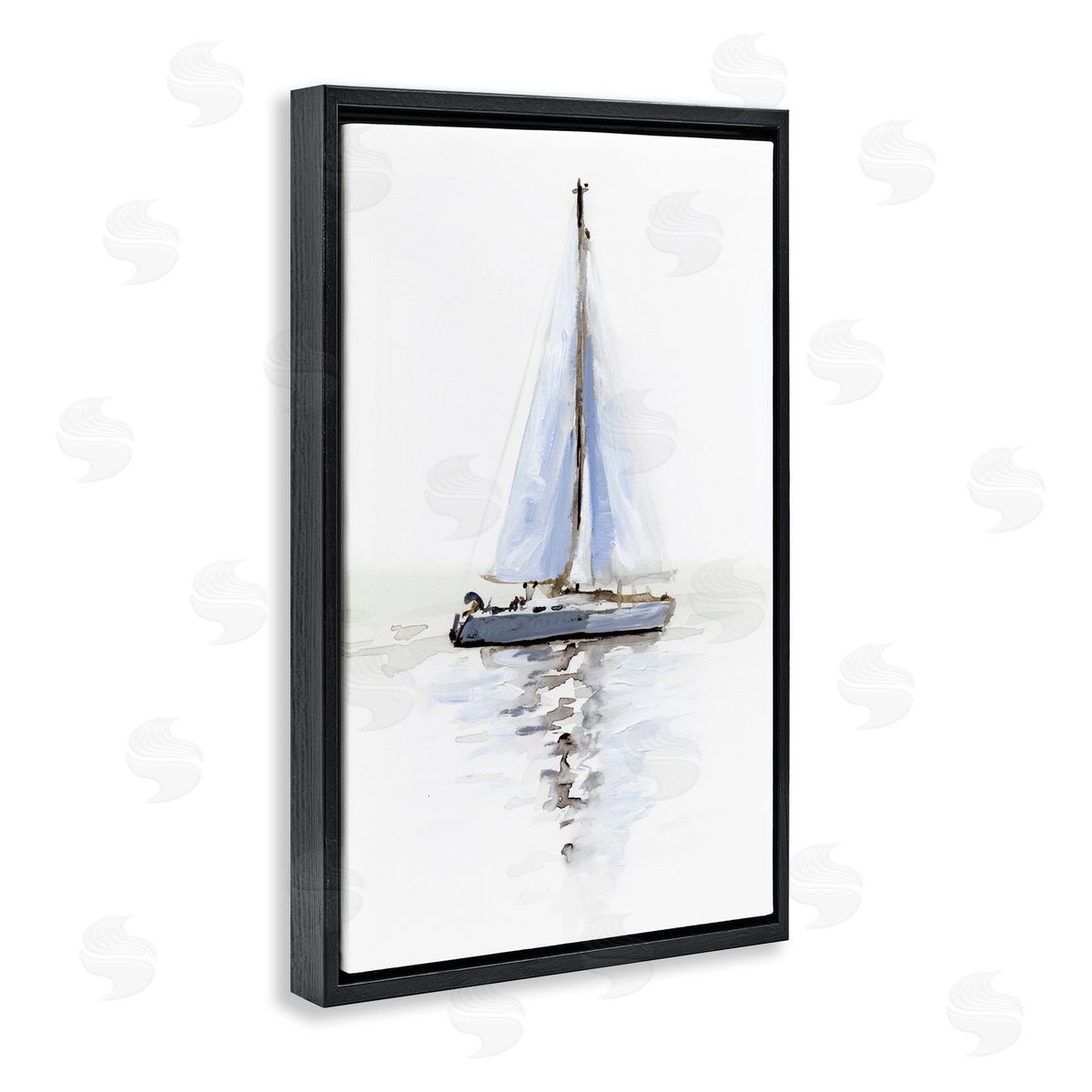 Reflective Beach Sails Black Floating Frame Canvas Wall Art, Home Decor by Victoria Barnes