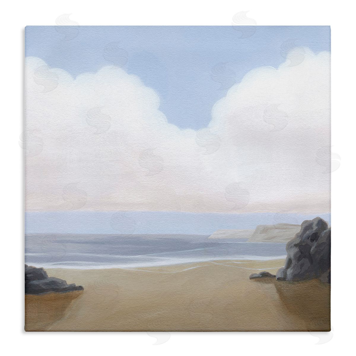 Soft Clouds Over Beach Canvas Wall Art, Home Decor by Melissa Wang
