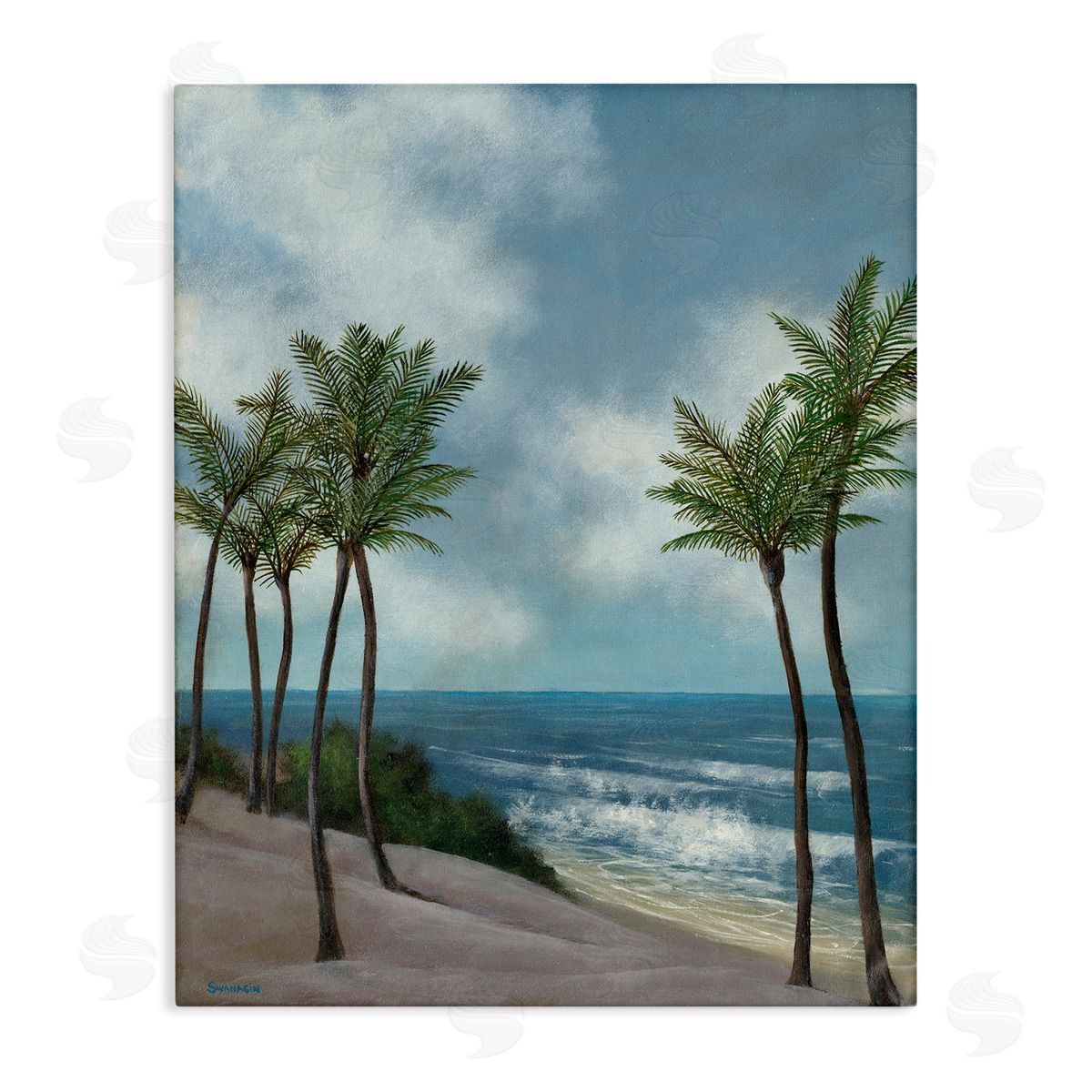 Tropical Crashing Waves Canvas Wall Art, Home Decor by David Swanagin