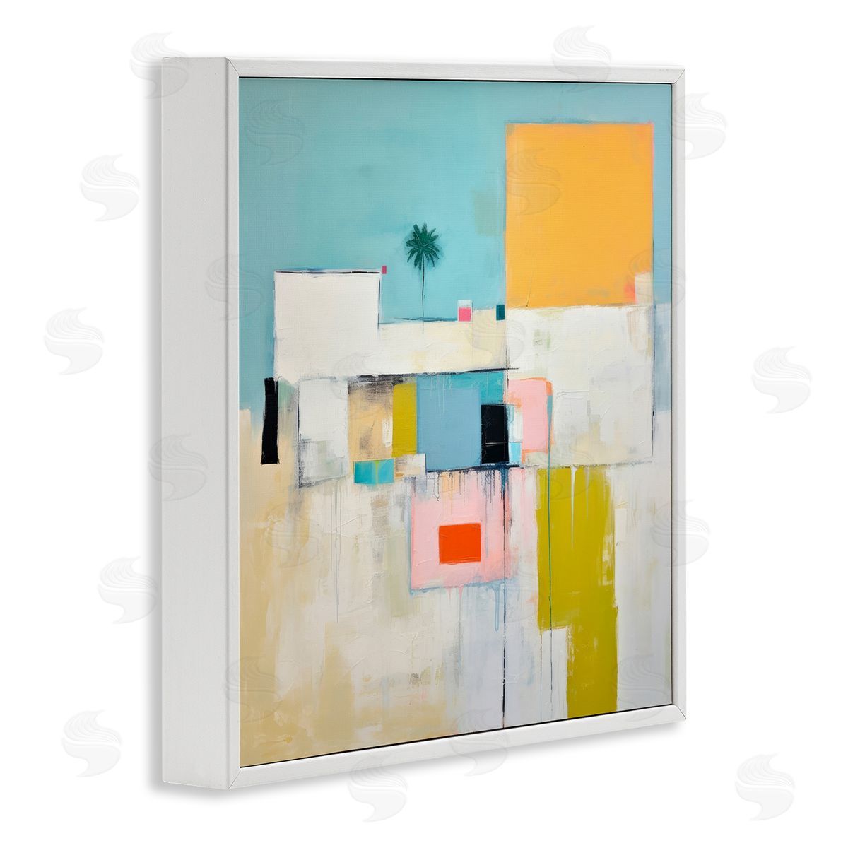 Tropical Villa Abstraction White Frame Print Wall Art, Home Decor by Irena Orlov