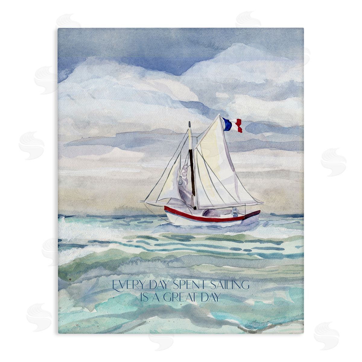 Great Day Sailing Phrase Canvas Wall Art, Home Decor by Audrey Jeanne Roberts