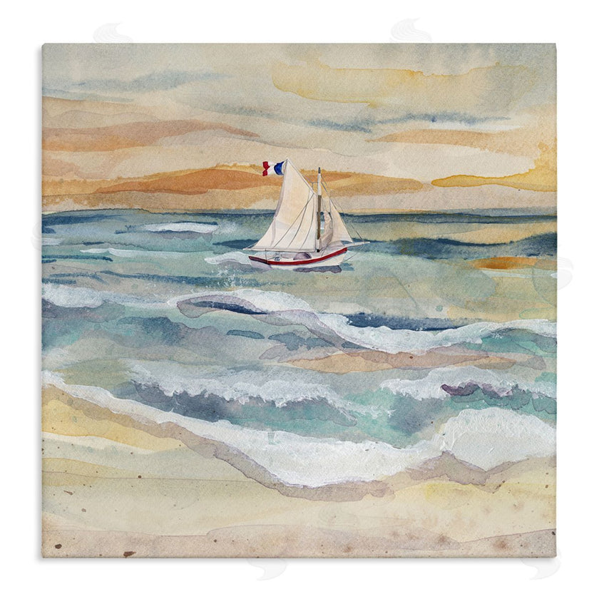 Audrey Jeanne Roberts | Watercolor Boat Beach View