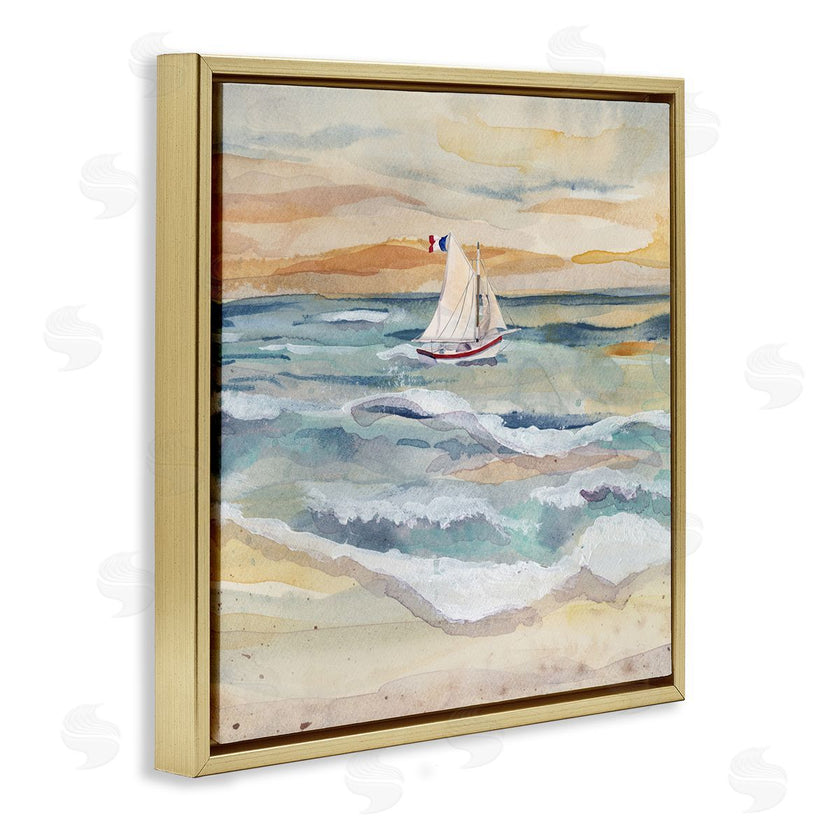 Audrey Jeanne Roberts | Watercolor Boat Beach View