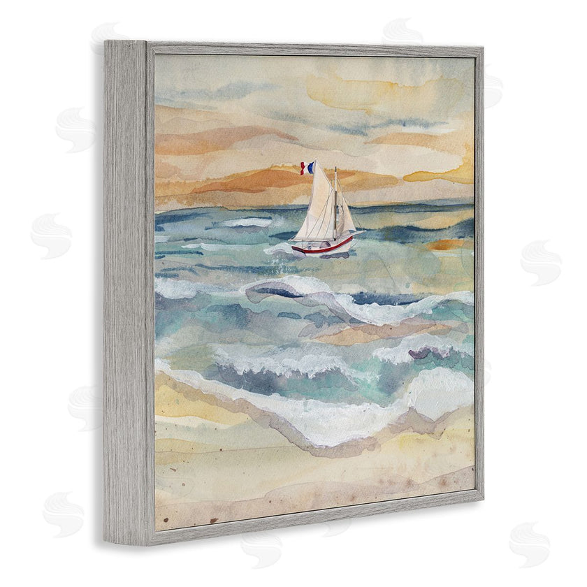 Audrey Jeanne Roberts | Watercolor Boat Beach View