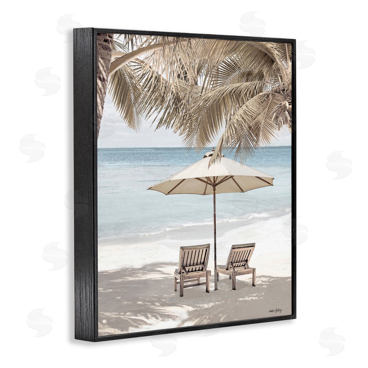Summer Villa Vacation Black Frame Print Wall Art, Home Decor by Amber Sterling