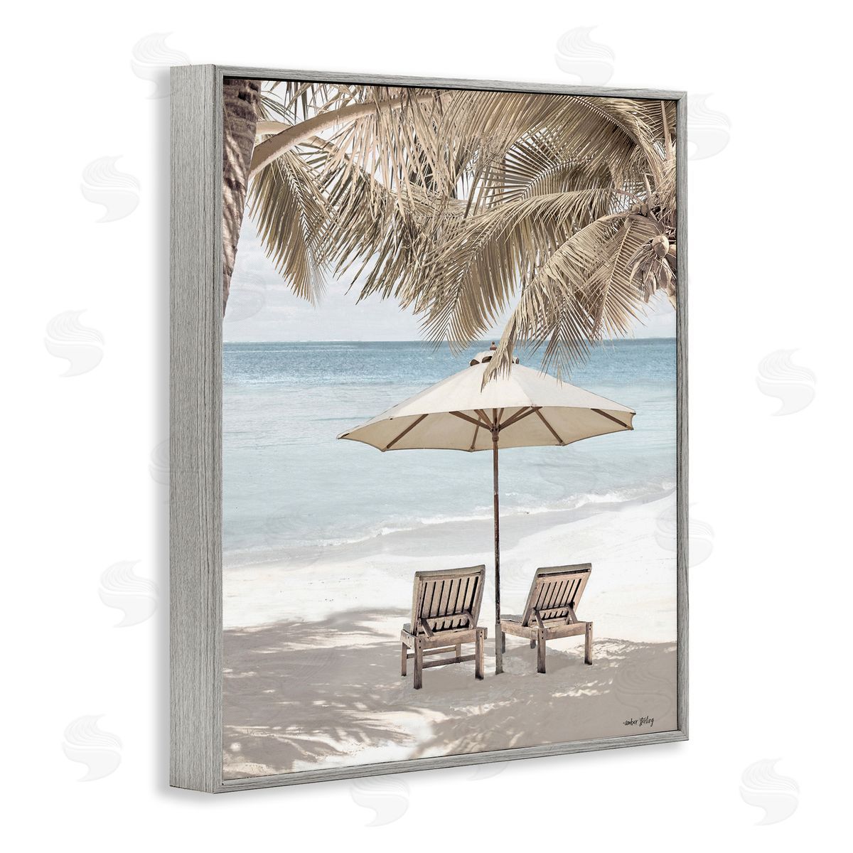 Summer Villa Vacation Grey Frame Print Wall Art, Home Decor by Amber Sterling