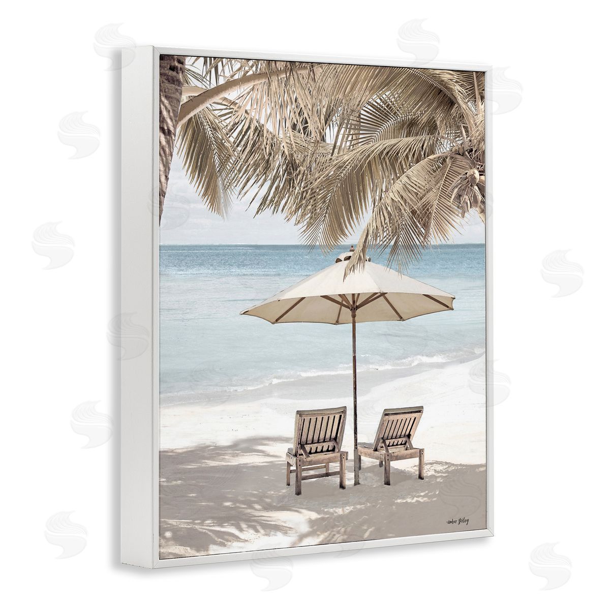 Summer Villa Vacation White Frame Print Wall Art, Home Decor by Amber Sterling