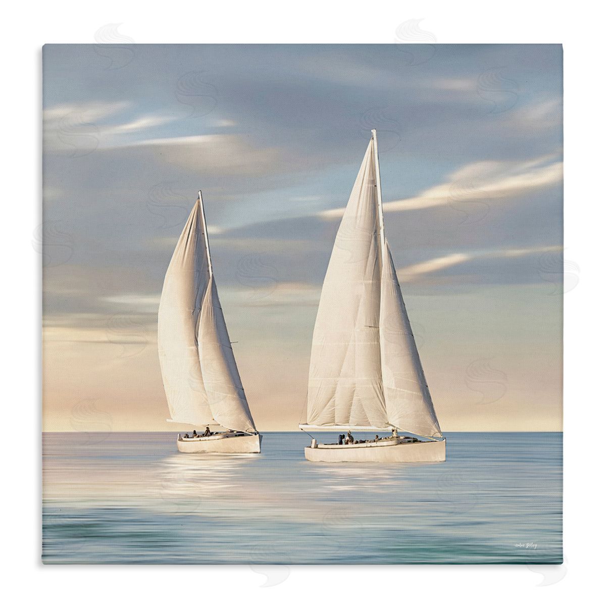 Two Mighty Sailboats Canvas Wall Art, Home Decor by Amber Sterling