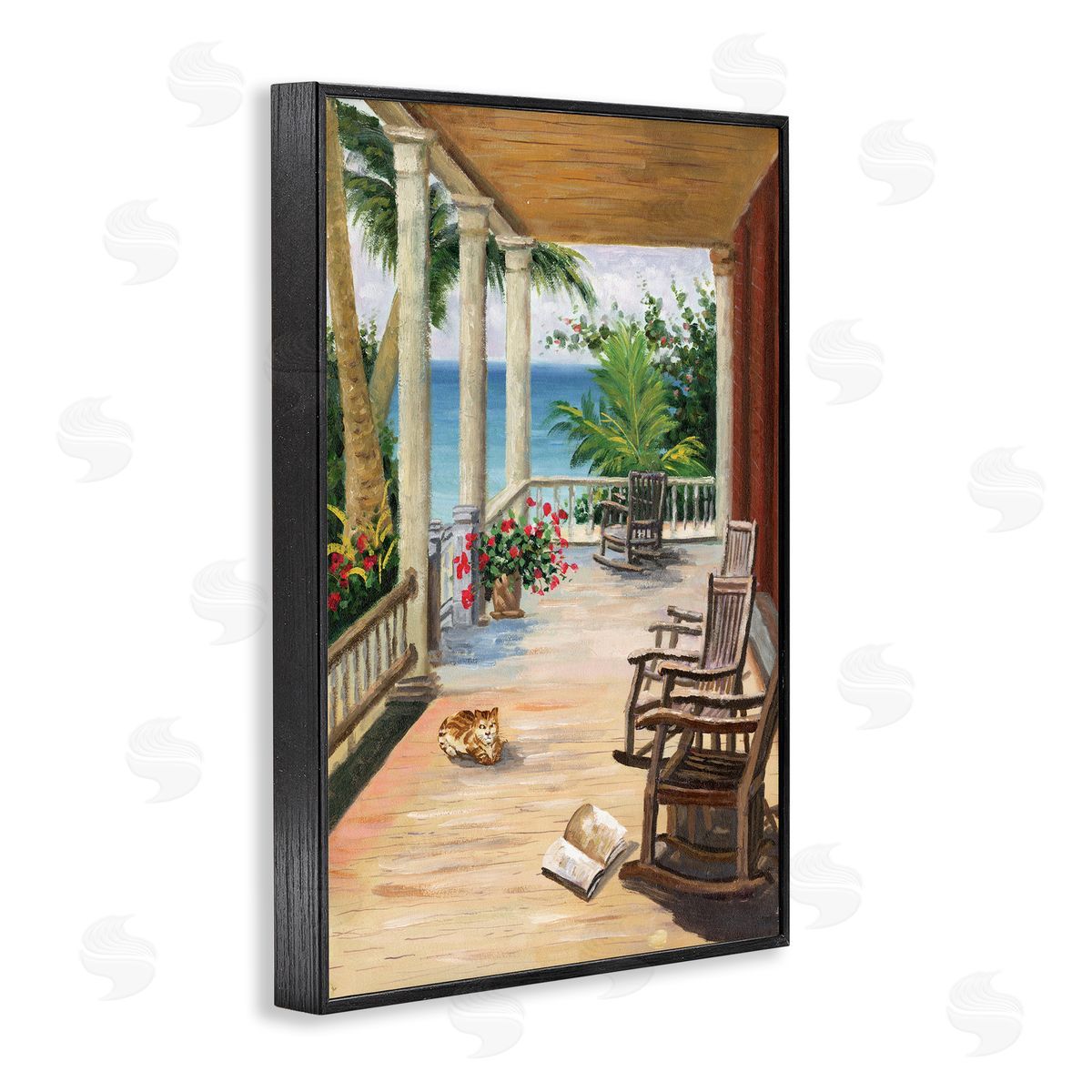 Coastal Cape Cabin Black Frame Print Wall Art, Home Decor by Cloverfield and Co.