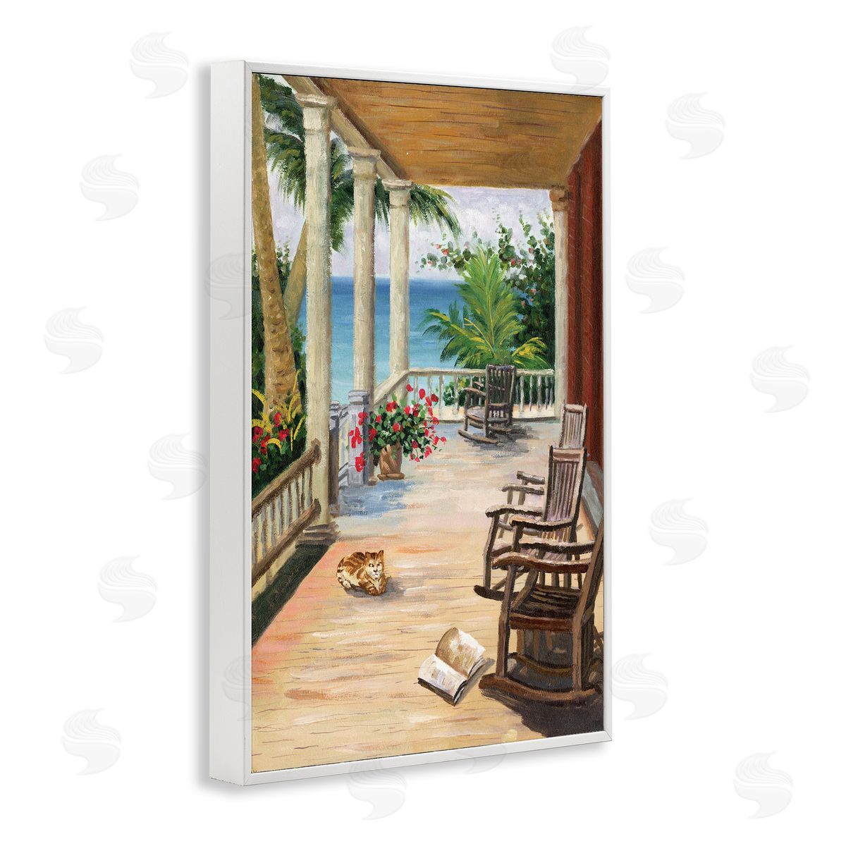 Coastal Cape Cabin White Frame Print Wall Art, Home Decor by Cloverfield and Co.