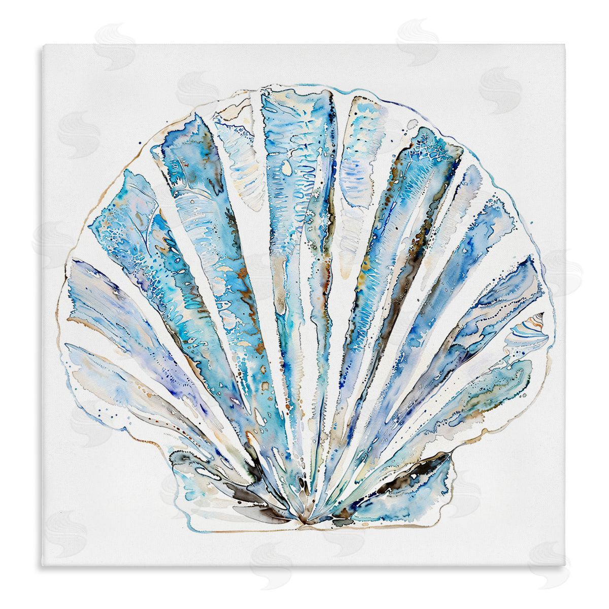 Blue Clam Shell Canvas Wall Art, Home Decor by Christine Zalewski