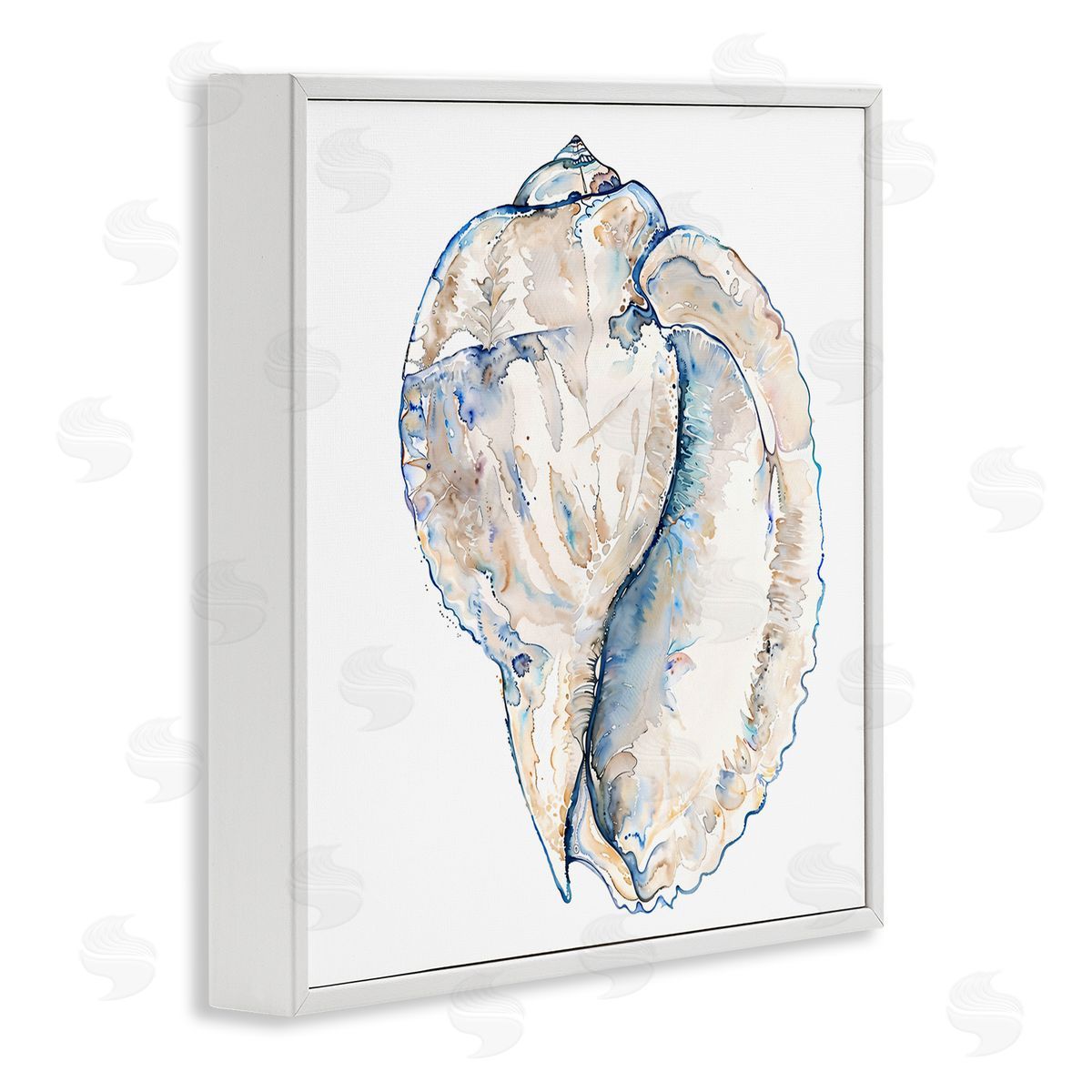 Conch Shell on White White Frame Print Wall Art, Home Decor by Christine Zalewski