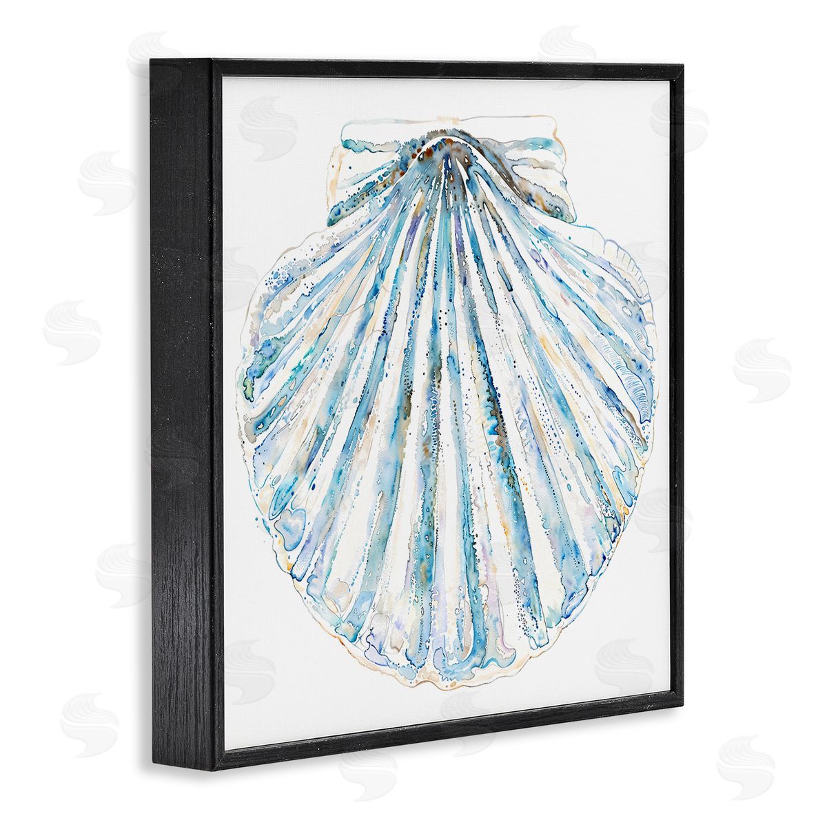Clam Shell on White Black Frame Print Wall Art, Home Decor by Christine Zalewski
