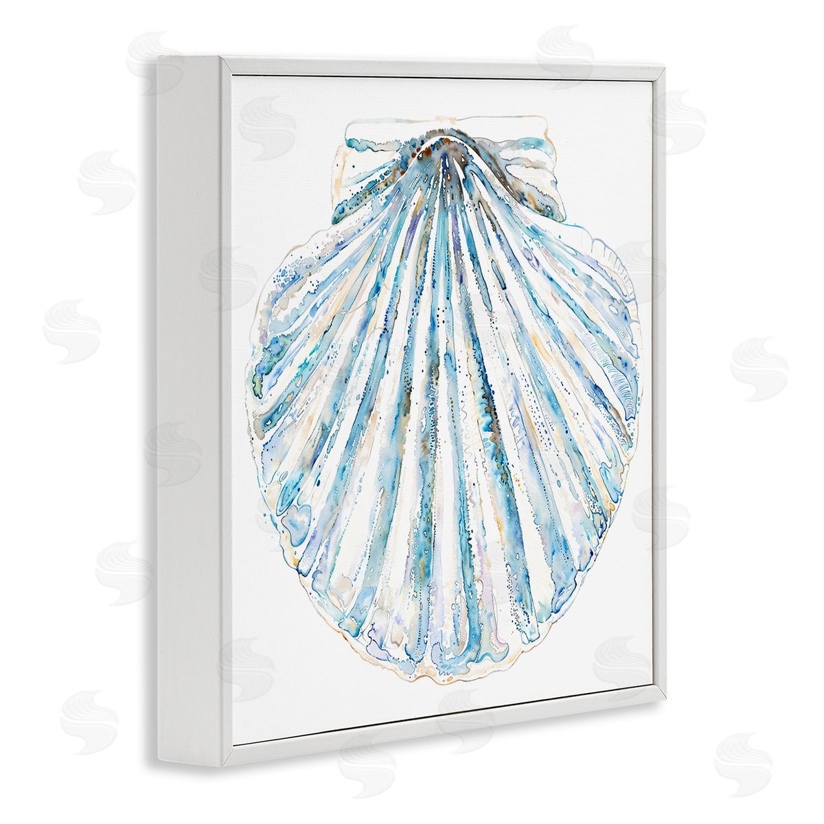 Clam Shell on White White Frame Print Wall Art, Home Decor by Christine Zalewski
