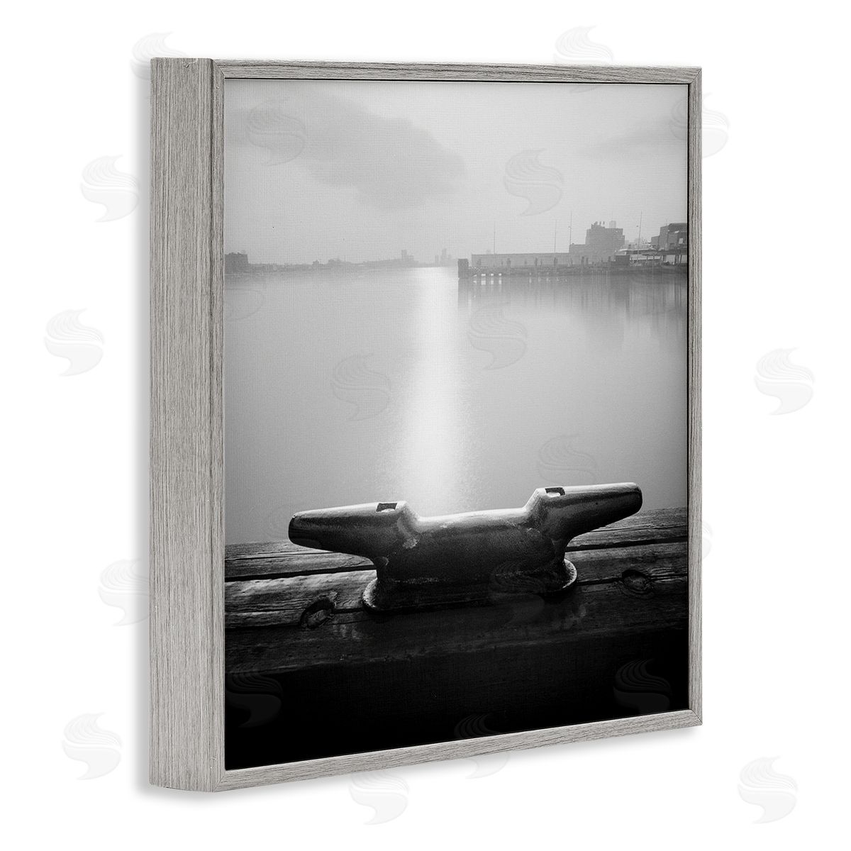 Dockside Boat View Grey Frame Print Wall Art, Home Decor by Chip Forelli