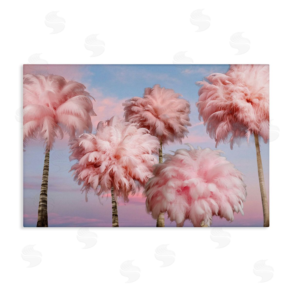 Fluffy Pink Palm Trees Canvas Wall Art, Home Decor by Ziwei Li